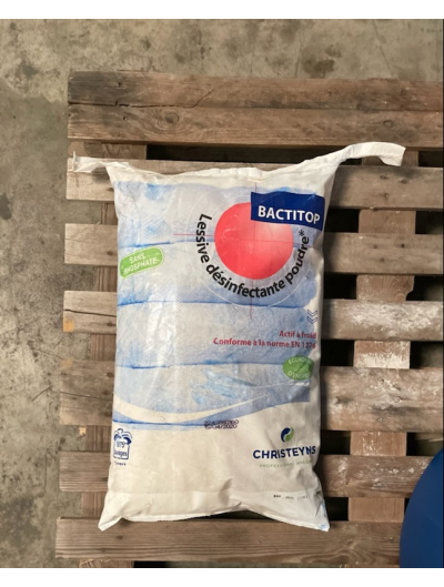 Lessive poudre désinfectante BACTITOP PLUS Sac 15 Kg